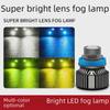 Dual-Color Automotive LED Fog Lights with Lens, H7/9005/9006/H11, Easy Installation