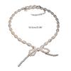 Elegant Bowknot Necklace Irregular Pearl Beaded Choker for Women Girls Korean Fashion Clavicle Chain Party Jewelry Gift