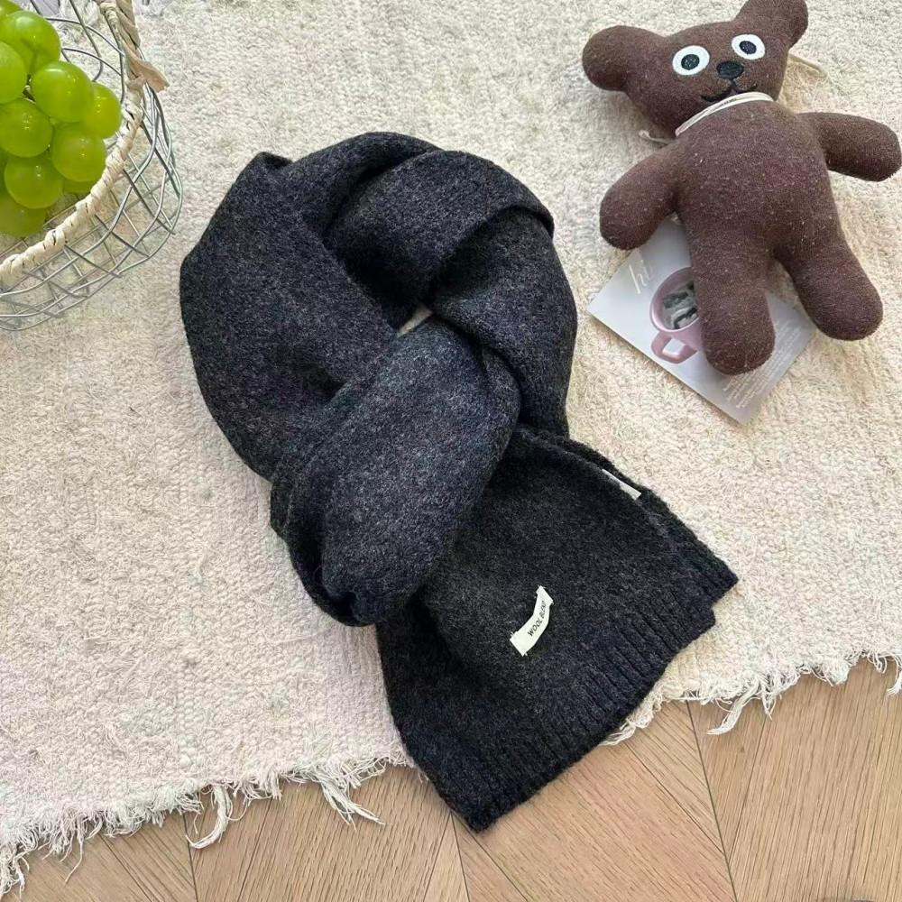 New Year's red soft waxy versatile knitted scarf women's autumn and winter atmosphere white student wool scarf