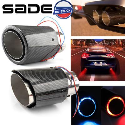 Embout de silencieux d'échappement modifié universel pour voiture, LED lumière rouge/bleue, sortie de sortie, silencieux de gorge, Turbo