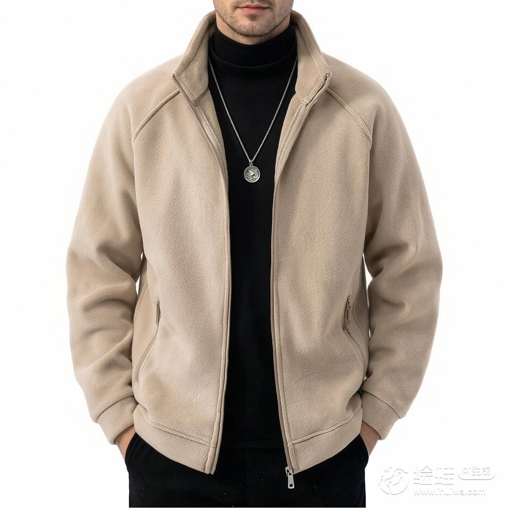 Men's Jacket with Stand Collar, Warm Outdoor Coat for Fall and Winter