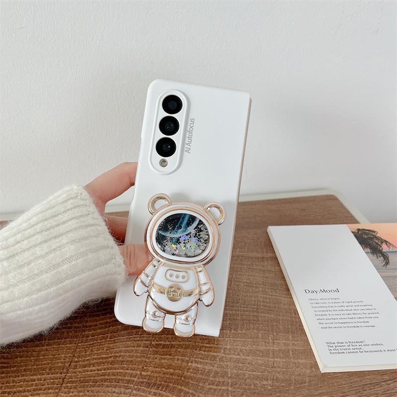 Pro Samsung Galaxy Z Fold 4 Pouzdro na mobilní telefon Cute Space Astronaut Bracket Stand Z Fold 3 2 Cover