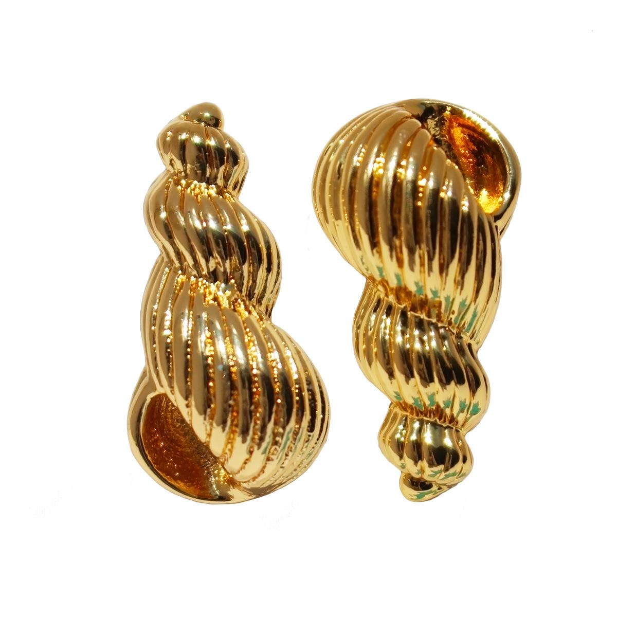 

Серьги-ракушки из золота с волнистой спиралью Ocean Series, серьги-каникулы на морском побережье 370