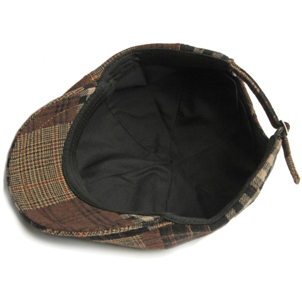 Men Women Berets Vintage Plaid Artist Painter Beret Hat Male Female Retro Octagonal Flat Cap Autumn Winter Ivy Beret Cap