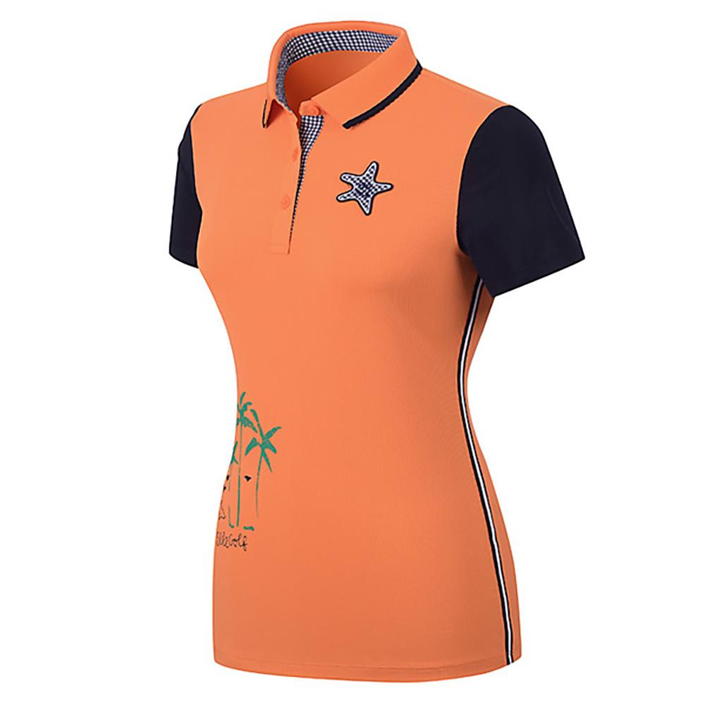 ELLE GOLF Women'S Sleeve Cooling Motif Point T-Shirt_6G45206