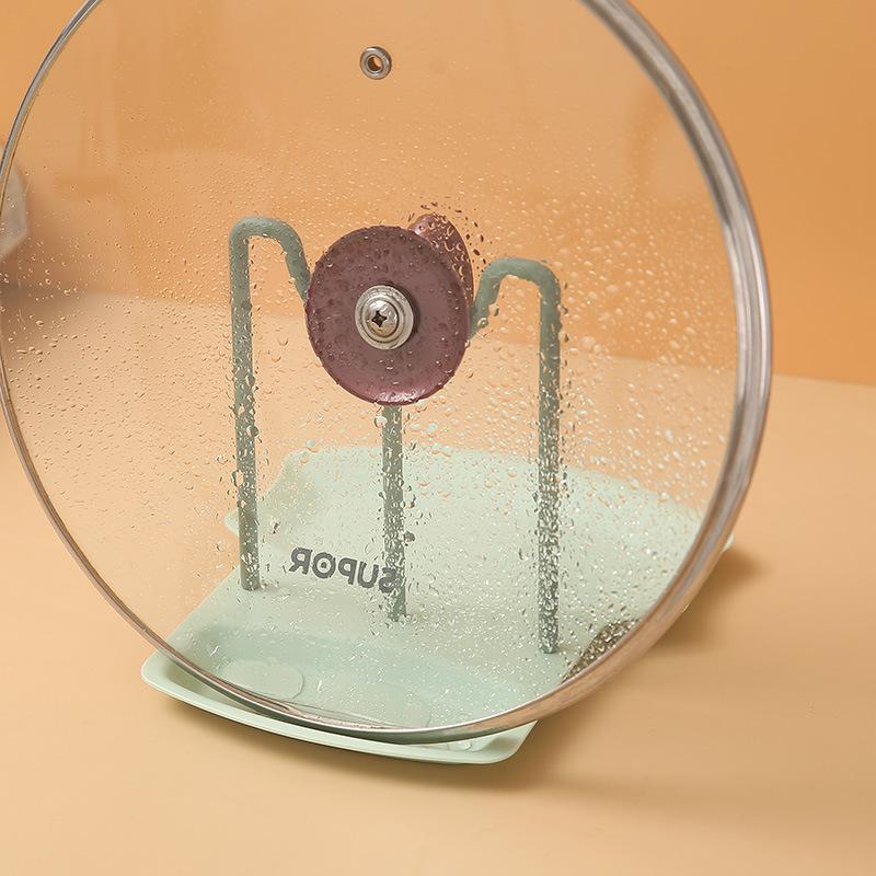 Multi-Purpose Kitchen Rack: Pot Lid, Cutting Board, Utensil Holder with Water Tray