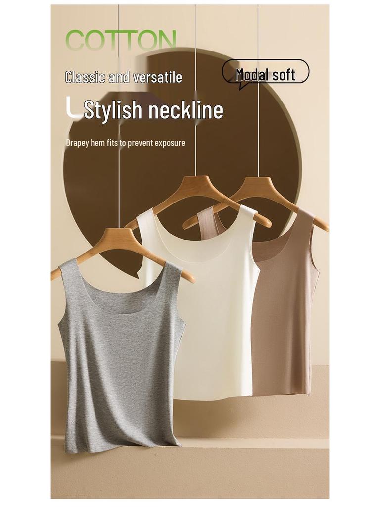 Women's Seamless Knitted Modal Camisole Tank Top - Plus Size Sleeveless Sport Base Layer