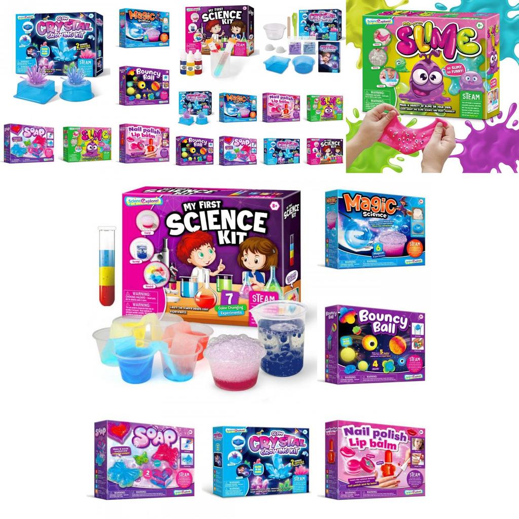 Kit de Magia Científica Emocionante Para Niños Con Experimentos de Slime, Cristales y Fabricación de Jabón