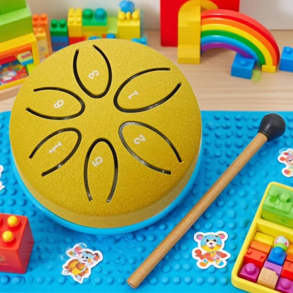 Rain Drum for Outside 3 Inch 6 Notes Steel Tongue Drum for Outdoor Educational Healing Music Instrument for Beginners School