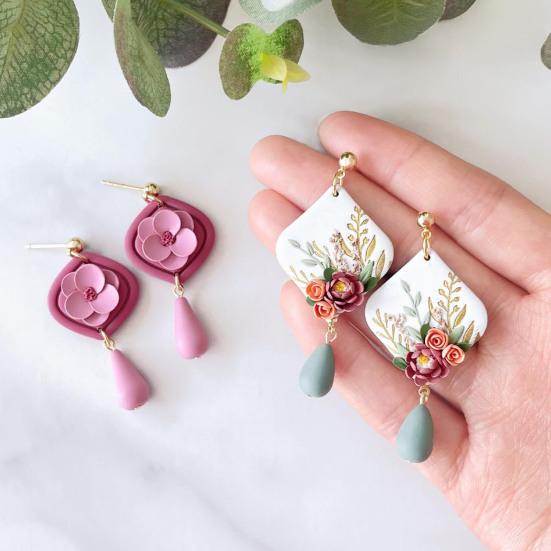 1 Set Tonperlenroller Perlenlochmacher DIY Schmuckherstellungswerkzeuge 12/15MM Polymer Clay Ohrringe Tropfenförmige Perlenform Werkzeuge