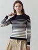 LORDLOAR Slim Striped Ribbed Knit Navy