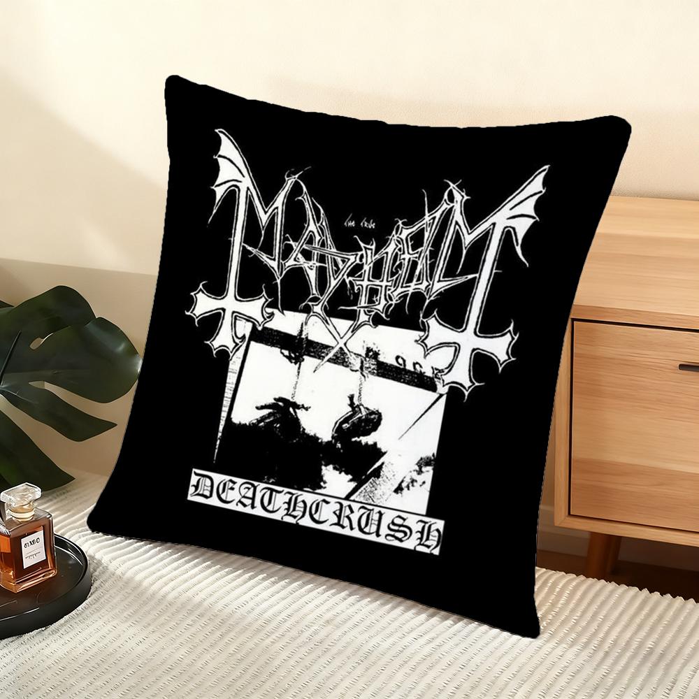 M-Mayhem Band Cushion Cover Soft Short Plush Pillow Cover Smooth Cozy Texture Aesthetic Cushion Case Home Decor