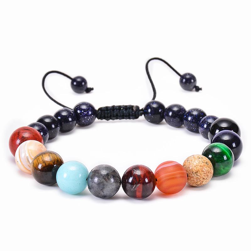 Cosmic Galaxy Solar System Bracelet Female Transfer Beads Eight Planets Natural Hand-woven Student Beads Natural Stone Bracelet