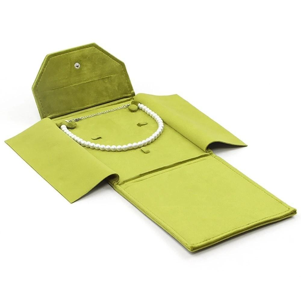 Velvet Jewelry Organizer Pouch Snap Button Closure Ring Storage Bag  Wedding Gifts Packaging Box жёлтый