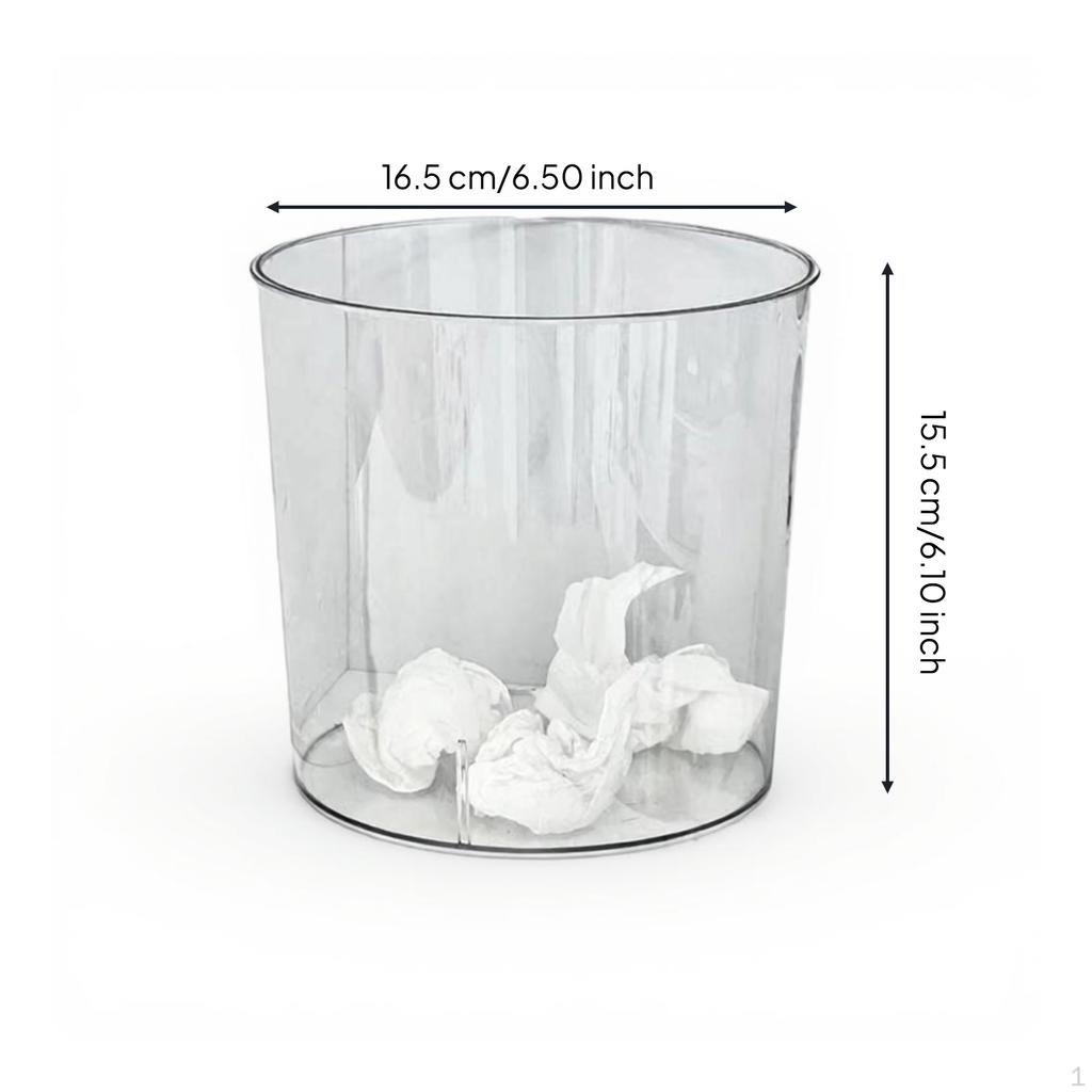 Large Capacity Trash Can, Modern Waste Bin, Living Room, Kitchen, Office Trans Sq W/Ring L