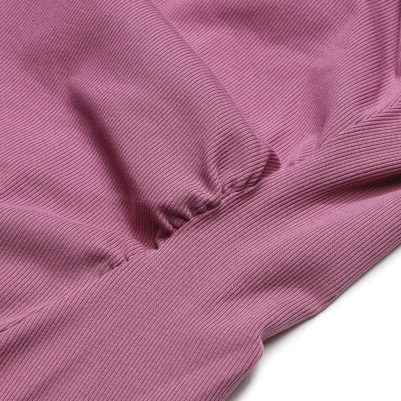 FILA Original Simple Classic Retro Casual Versatile Comfortable Split Solid Color Knitted Short Sleeve Dress Women dresses Brick-Red F51W629312FWI