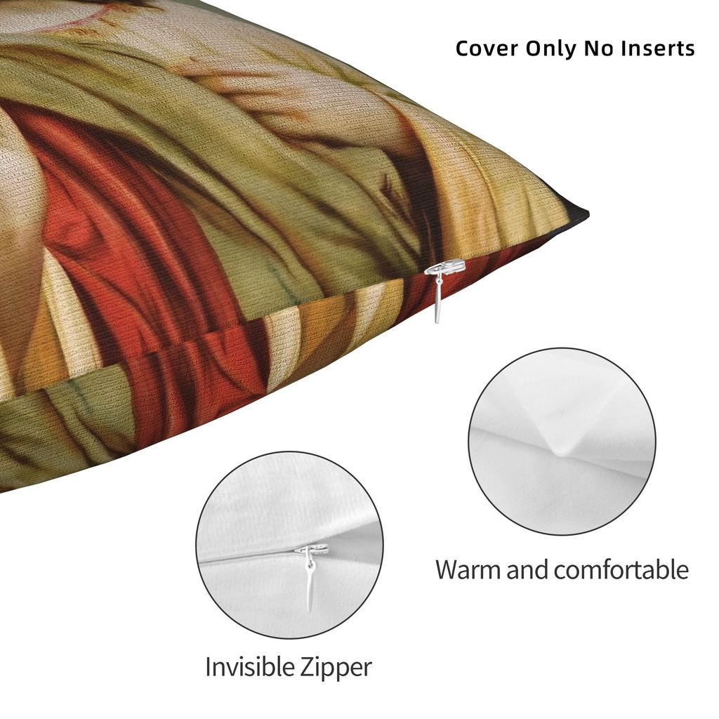 Jesus Christ Painting Square Pillow Case Cushion Covers Funny Zippered Decor Pillowcase for Home 18"