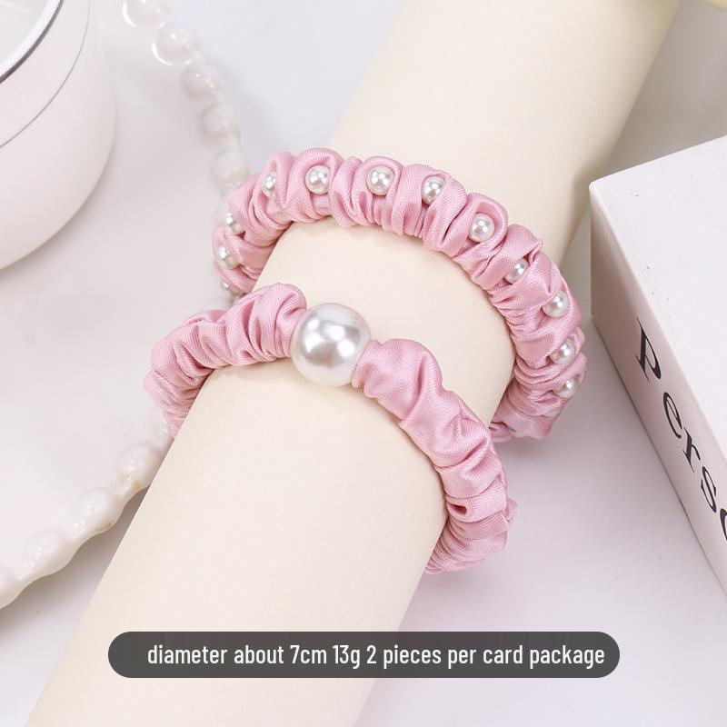 Exquisite Pearl Scrunchie: Durable, High-Elastic Hair Tie for Women’s Ponytails