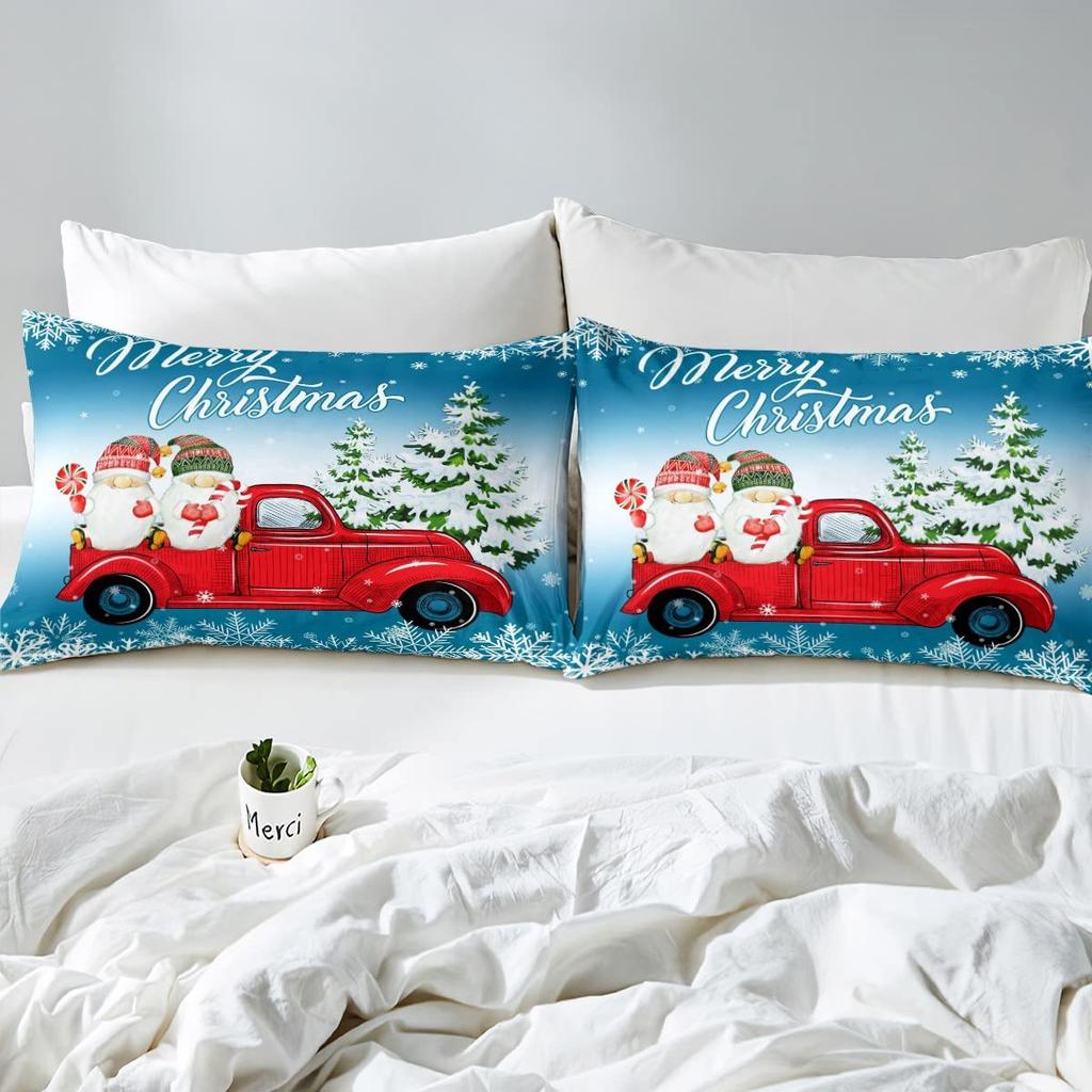 Christmas Truck Three-Piece Quilt Cover 3D Digital Printing Bedding Set Bed Cover