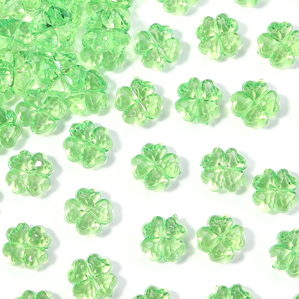 50pcs/lot Colorful Faceted Four Leaf Clover Acrylic Beads Loose Spacer Beads For Jewelry Making DIY Necklace Bracelet Earrings