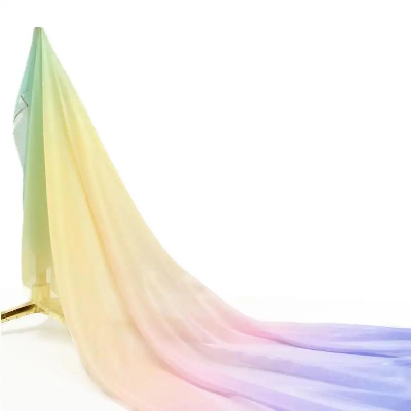 30D Szyfon Tencel Kolor Gradientowy Cienka Tkanina Ubrania Sceniczne Sukienki Koszule DIY Dekoracja Domu 100x150cm