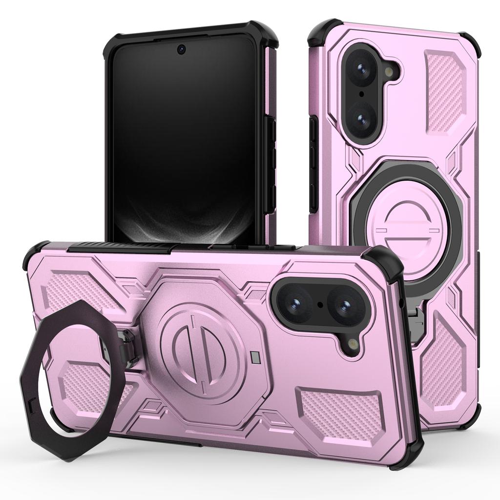 Für OnePlus Nord CE 5G/Ace 5 Racing 5G Magnetische Hülle Drehbarer Metall-Aufsteller PC+TPU Handy-Rückseite