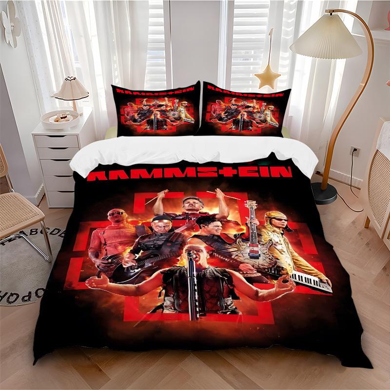 3pcs Rammstein Merchandise Comforter Set - Four Seasons Home High,Machine Washable Bedspread with Pillowcases (No Filling) Yy250909005