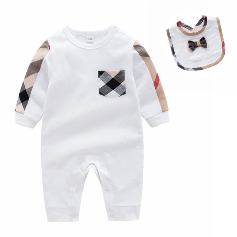 Newborn Baby Long-Sleeve Cotton Jumpsuit - Spring & Autumn Pajamas for Boys & Girls