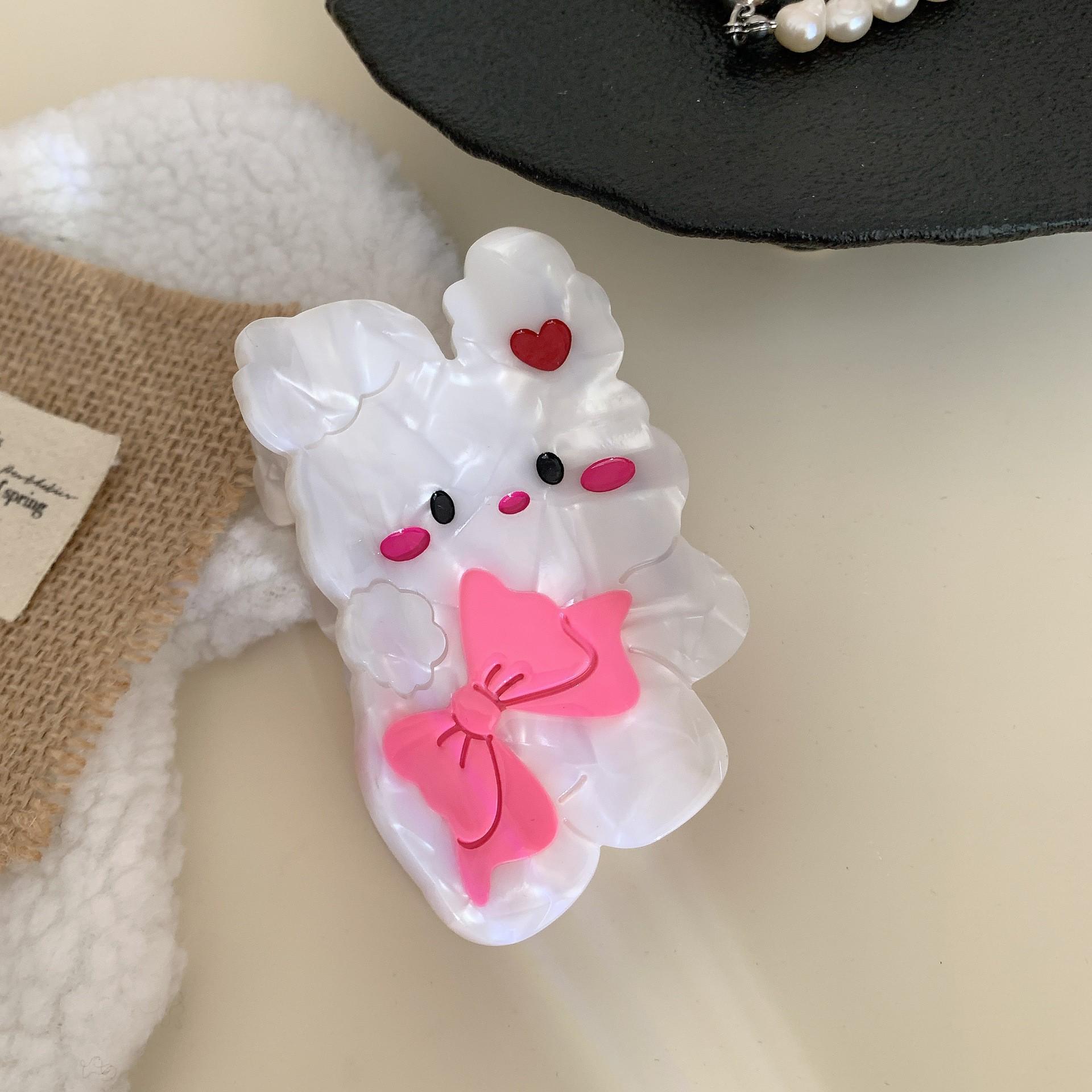 

YHJ Acetate Hair Claw Clip - Cute Bow & Rabbit Design for Women белый