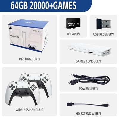 M15 Game Stick Mini TV Handheld Game Console Draadloze Gamepads Videogame 64G 20000+ Retro Game HD-uitgang Twee spelers voor PS1 enz.