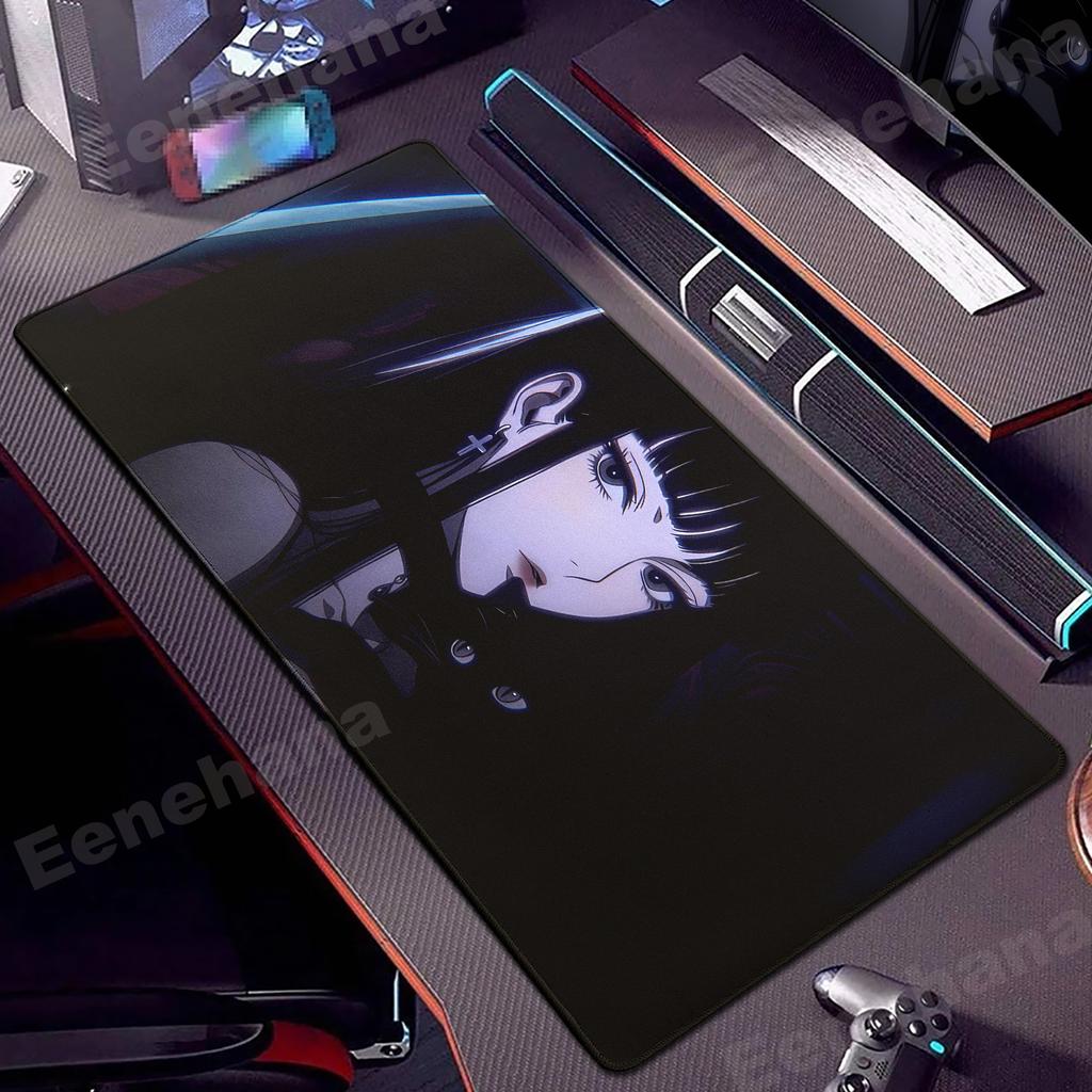Devil Mask Rubber Mousepad Anime Goth Girls Gaming Mouse Mat Gamer Locking Edge Computer Mouse Pad Big Office HD Print Desk Mat