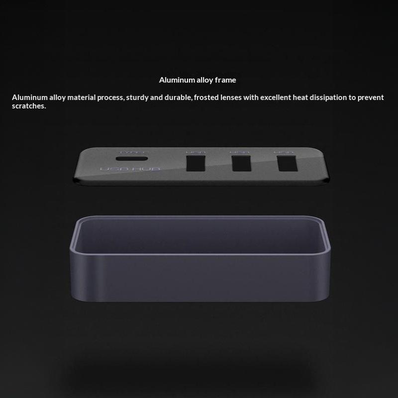 Car Glove Box Usb Hub Docking Station 4-In-1 Multi Port Usb Type C Splitter Adapter For Car Interior Expansion Use