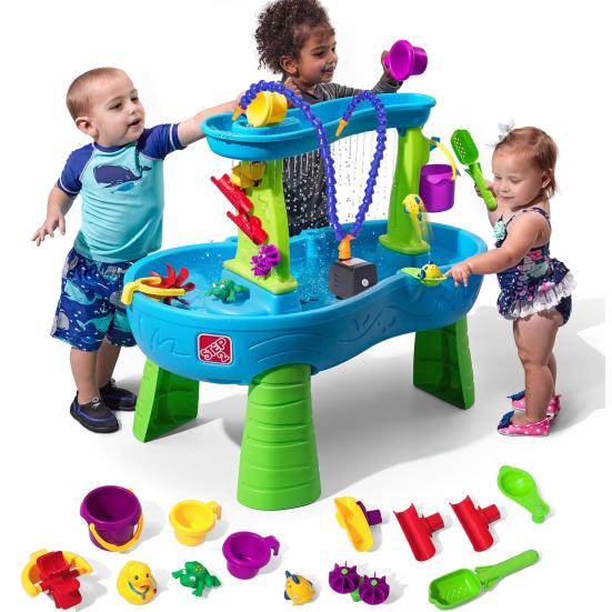 Water Pump for Water Table Silent Water Table Pump with Dual 360-Degree Adjustable Tubes Kids Outdoor Water Table Accessories Pump for Water Play