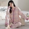 Pijama de Primavera y Otoño para Mujer Conjunto de Ropa para el Hogar para Niñas Ropa para el Hogar Estilo Casual Manga Larga Pantalones Pijama