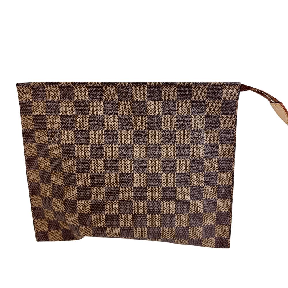 LOUIS VUITTON business bag Cosmetics Pouch Damier PVC coated canvas Poche Toilette 26 Limited Edition Clutch bag Brown PVC coated canvas Used
