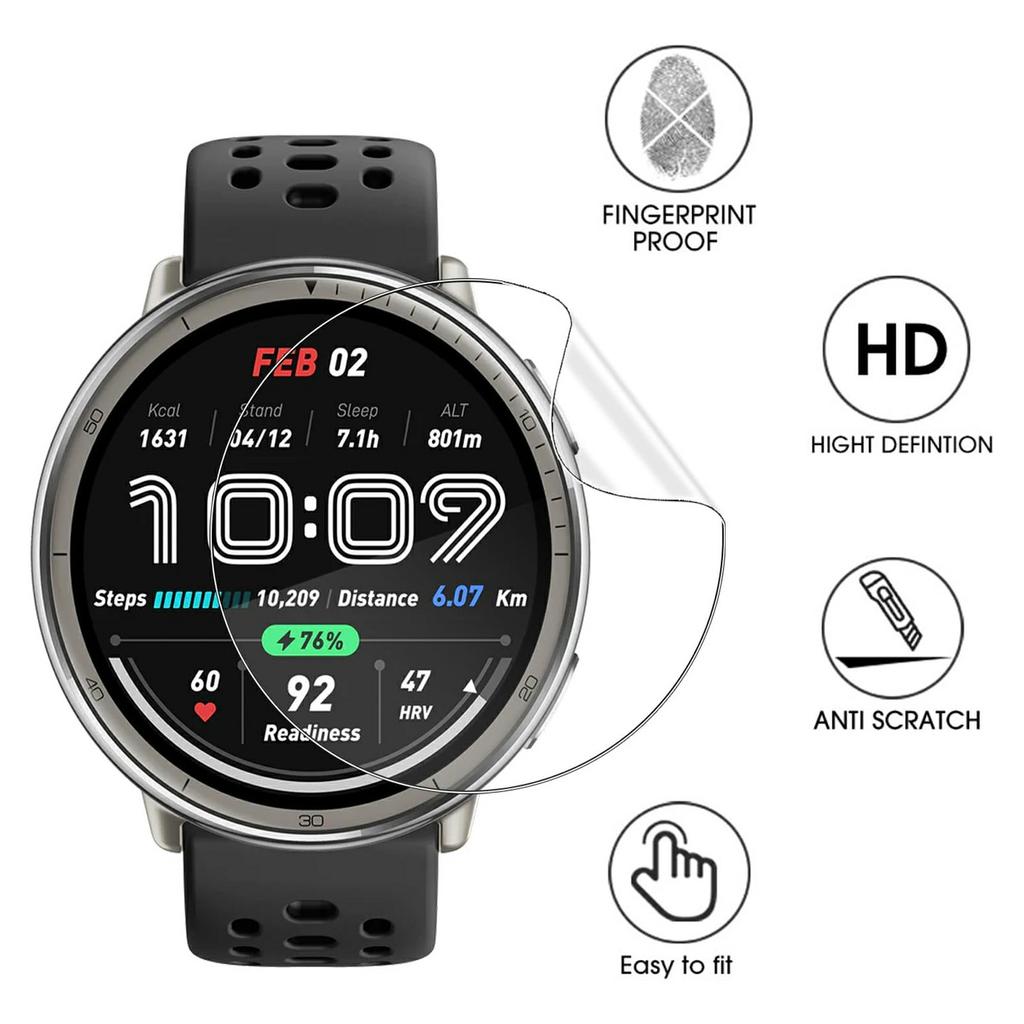 3Pcs For Huami Amazfit Active 2 TPU Watch Screen Protector Anti Scratch HD Clear Hydrogel Film