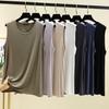 Modal loose vest men's summer new solid color casual and comfortable round neck seamless bottoming top