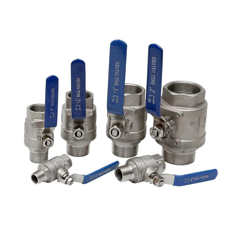 Válvula de bola controladora de 1/4" 3/8" 1/2" 3/4" 1" 2" BSPT Hembra a Macho Acero Inoxidable 304