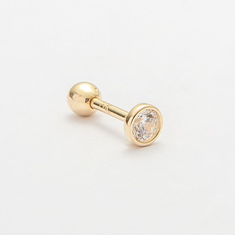 LUNNE 14k Round Q Piercing (14k Gold) (Bar Thickness 1mm) #PIB11