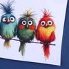 3Pcs Funny Bird Creative Glass Window Decorative Stickers For Windows Glass Wall Mirror Festival Home Decoration