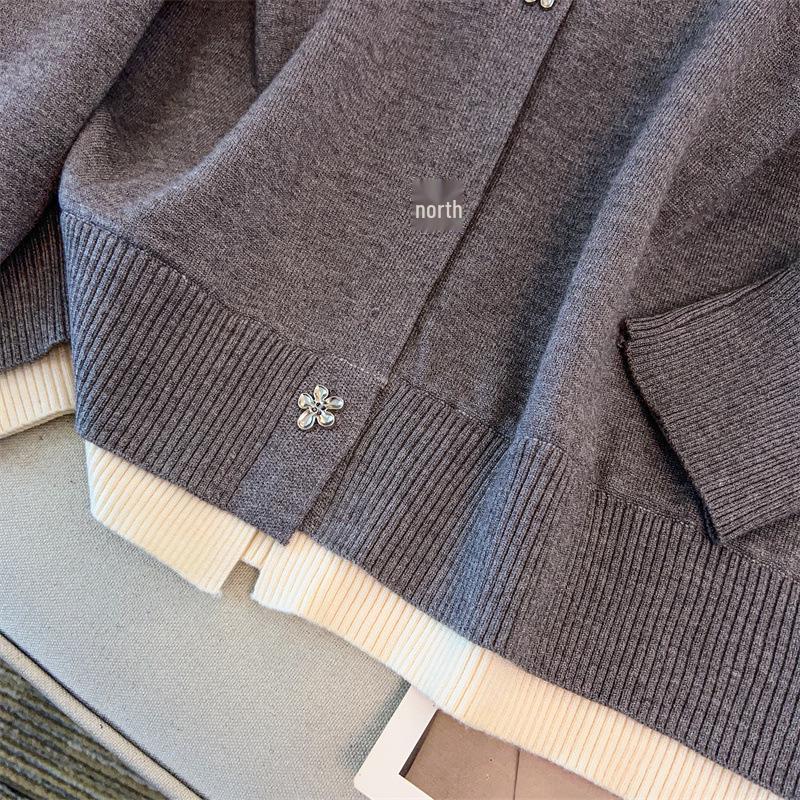Damen Strickjacke in Übergröße, locker gestrickt, Brustumfang 150-160 - 8033