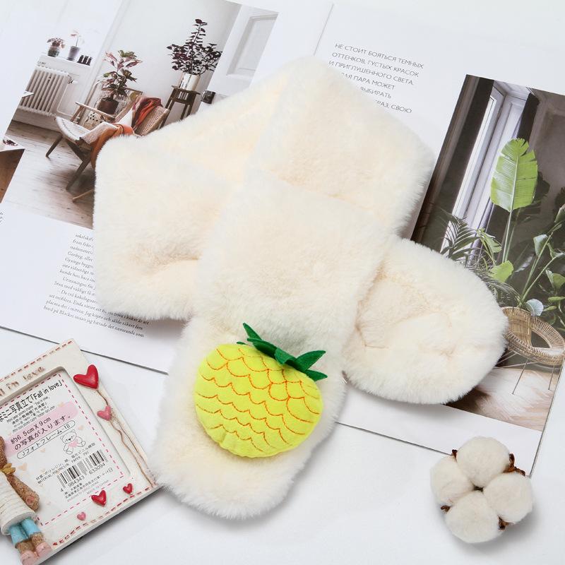 Children'S Scarf Winter Cartoon Plush Children'S Scarf Boys And Girls Warm Cross Imitation Rabbit Hair Children'S Neck