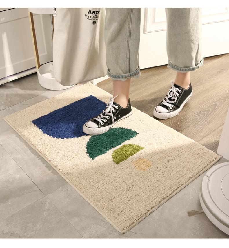 

Simple Nordic Home Flocking Geometric Carpet Floor Door Bedroom Bathroom Absorbent Non-slip Floor alfombra dormitorio juvenil 40x60cm