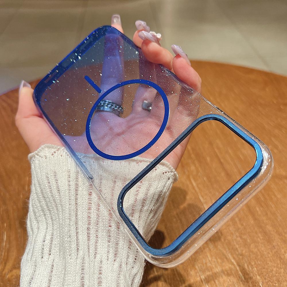 KEYSION Luxus Glitzer Farbverlauf Magnetische Handyhülle für MagSafe für iPhone 17 Pro Max 17 Air Transparent Hart PC Stoßfeste Rückseite