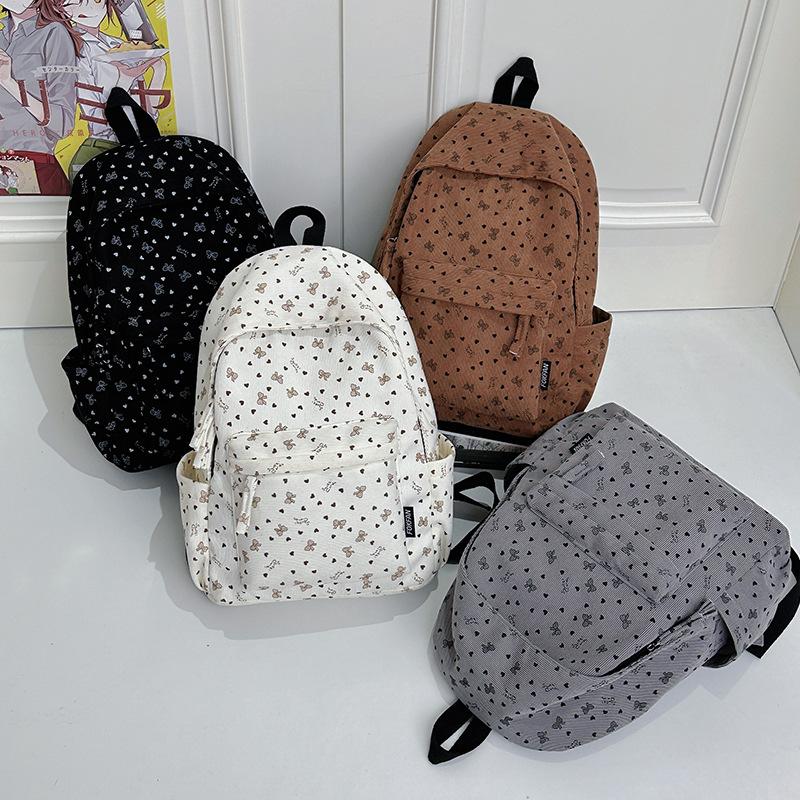 Schoolbag new bow large capacity schoolbag junior high school girls college students autumn and winter backpack women travel light backpack
