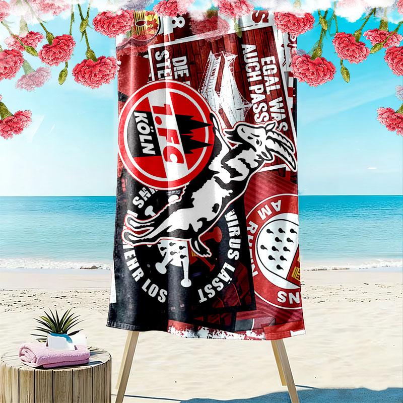 1. FC Cologne Print Beach Towel, Large Soft Quick Dry Towel for Beach Camping Swimming