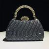2025 Luxury Full Diamonds Evening Clutch Bag New Fashion Rhinestone Design High End Party Handbags Lady Trendy Shoulder Bag