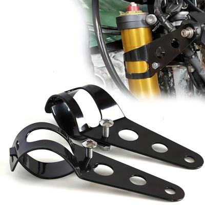 Verstelbare Zwarte Motor Koplamp Montagebeugel - Duurzame Aluminiumlegering, Geschikt voor Chopper & Cafe Racer Vorkoren Ontwerpen, Motorfiets Accessoires