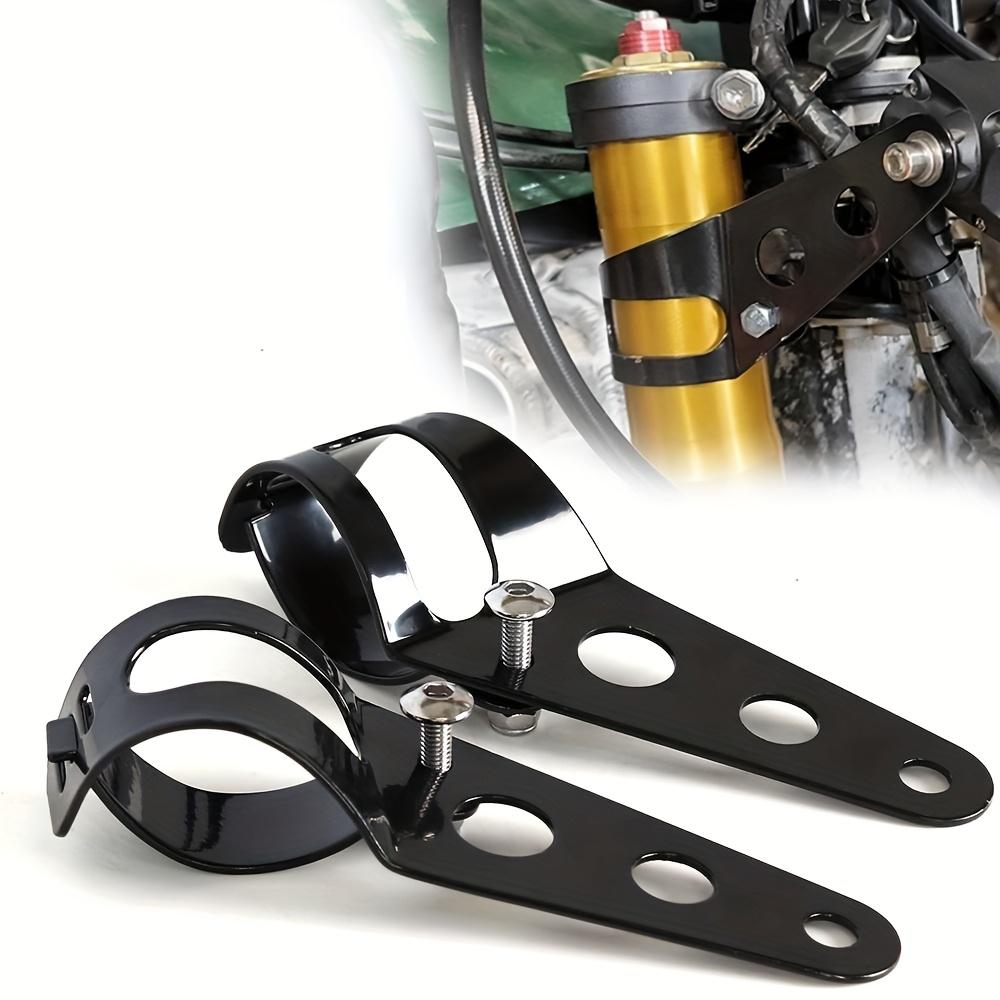 Adjustable Black Motorcycle Headlight Mount Bracket - Durable Aluminum Alloy, Fit for Chopper & Cafe Racer Fork Ear Designs, Motorcycle Accessories