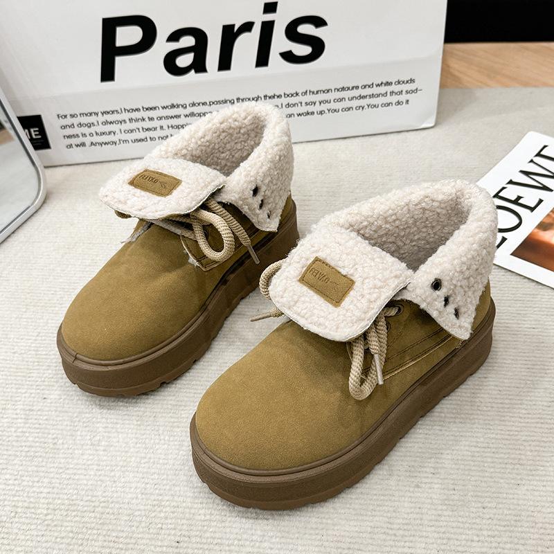 

Ретро ботинки Мартин на толстой подошве с высоким голенищем для женской зимы, новая бархатная модная обувь для двух способов носки, короткие ботинки, теплая хлопковая обувь 40 легкие хаки